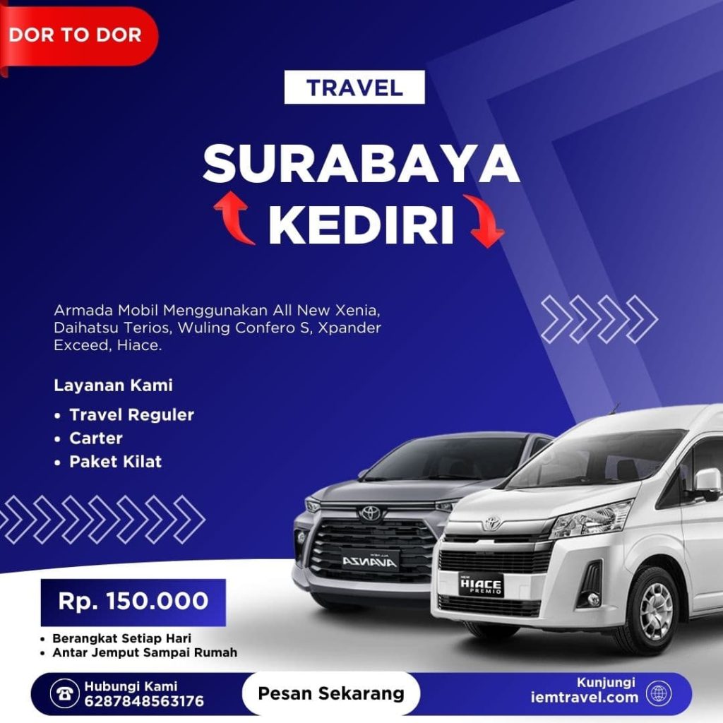 Travel Surabaya Kediri Antar Jemput Sampe Depan Rumah