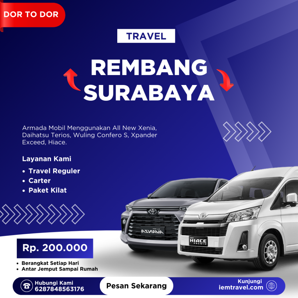 Travel Rembang Surabaya Antar Jemput Sampe Depan Rumah